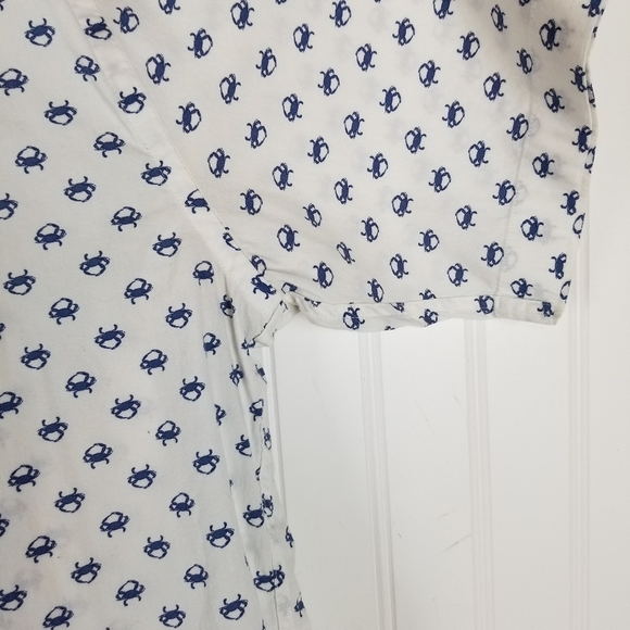 Peter Millar Mens Button Up Short Sleeve Collared Shirt Size XL Blue Crab Print - Picture 9 of 10